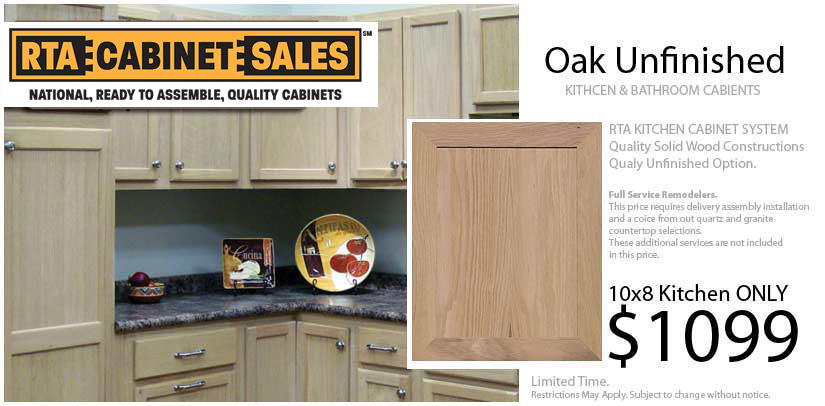 Oak Unfinsihed RTA Cabinet Sales