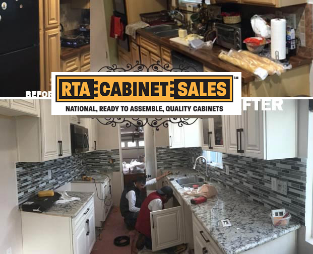 california white kitchen cabinets granite countertops remodel RTA Cabinet Sales