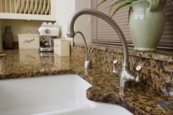 white undermount sink Granite kitchen RTA Cabinet Sales